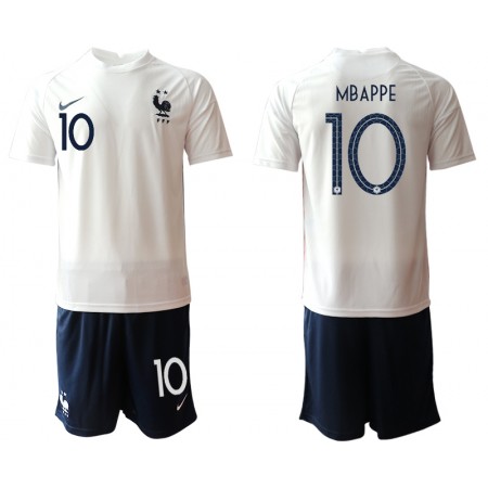 Fußballtrikots Frankreich Kylian Mbappé 10 Kinder Auswärts Trikotsatz Euro 2020